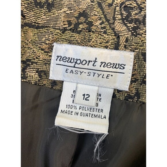 Newport News Brocade Jacquard Button Jacket Vintage Pea Coat Mid Length Women 12 - Picture 6 of 12